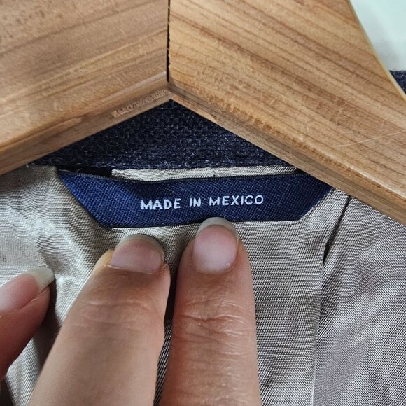 Brooks Brothers Blazer Silk Linen Wool Blend 2 Button Navy Blue Men Size 44L - Picture 13 of 14